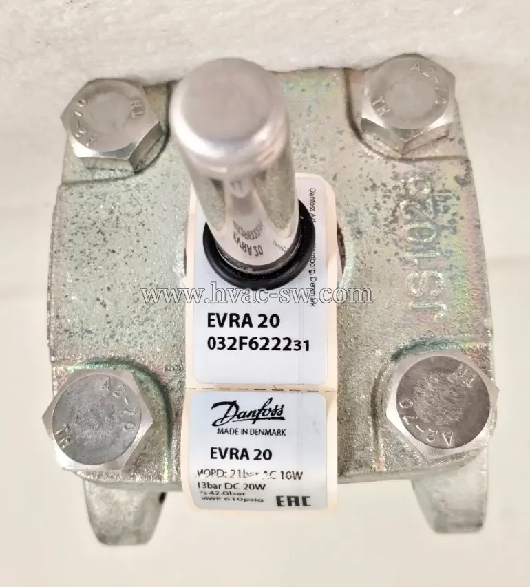 Danfoss 032F622231 EVRA 20 Refrigerant Solenoid Valve 42.0 bar, EAC Certified, Made in Denmark -picture-main