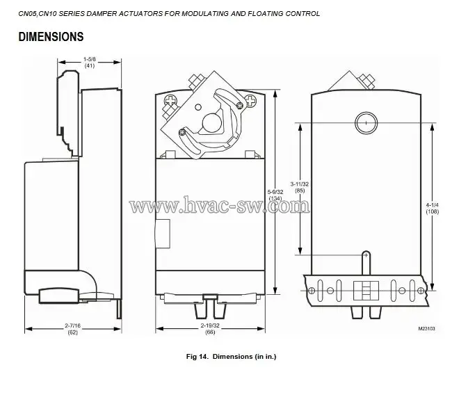 Honeywell CN7505A2001 5Nm 24VAC/DC Damper Actuator -picture-4