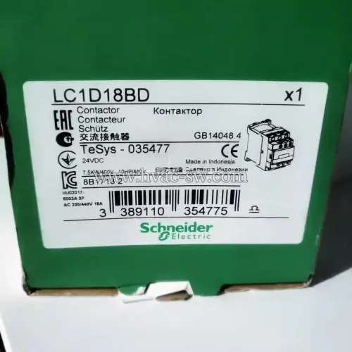 Schneider Electric LC1D18BD 3-Pole 24V DC AC Contactor