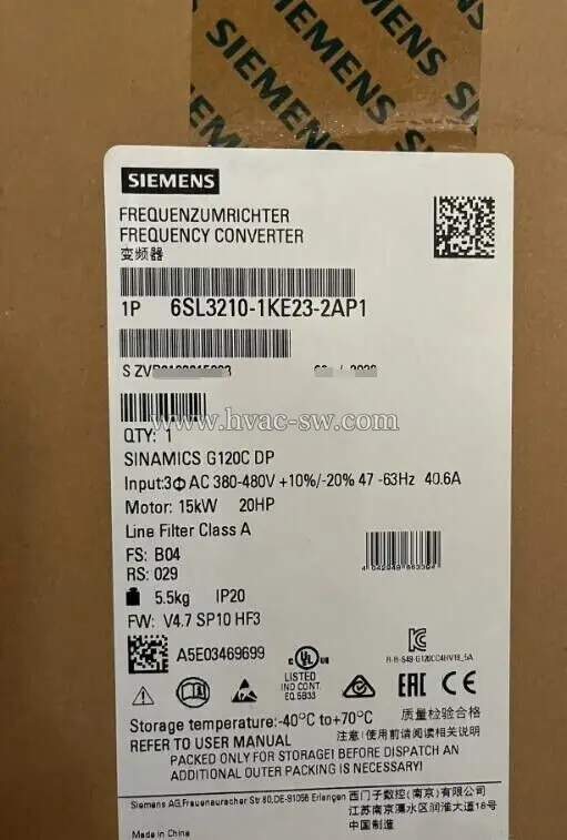 Siemens 6SL3210-1KE23-2AP1 VFD