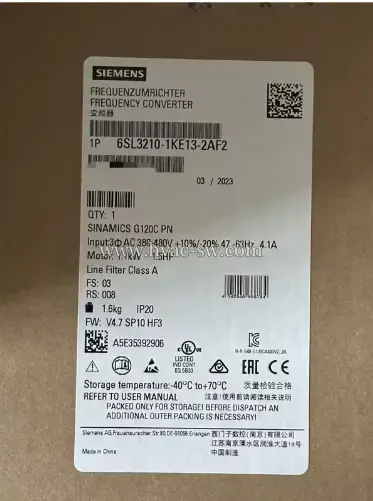 SIEMENS 6SL3210-5FE10-8UA0 SINAMICS V90 VFD Drive -picture-main