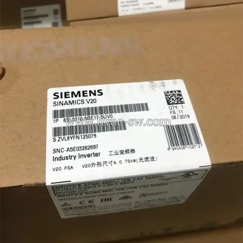 Siemens SINAMICS V20 6SL3210-5BE17-5UV0 VFD Drive