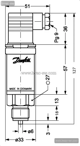 Danfoss 060G2106 Pressure Sensor AKS33 High Accuracy