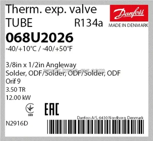 Danfoss 068U2026 Expansion Valve