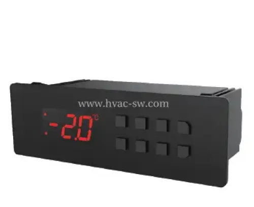 Elitech LTC-55 commercial kitchen temperature controller with digital display showing -20 degrees