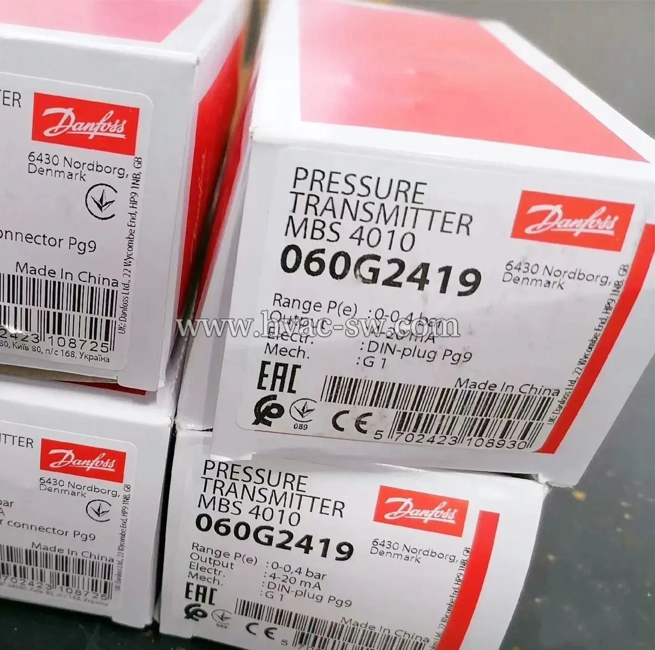 Danfoss 060G2419 MBS 4010 Pressure Transmitter 0-0.4 bar 4-20mA G1 -picture-main