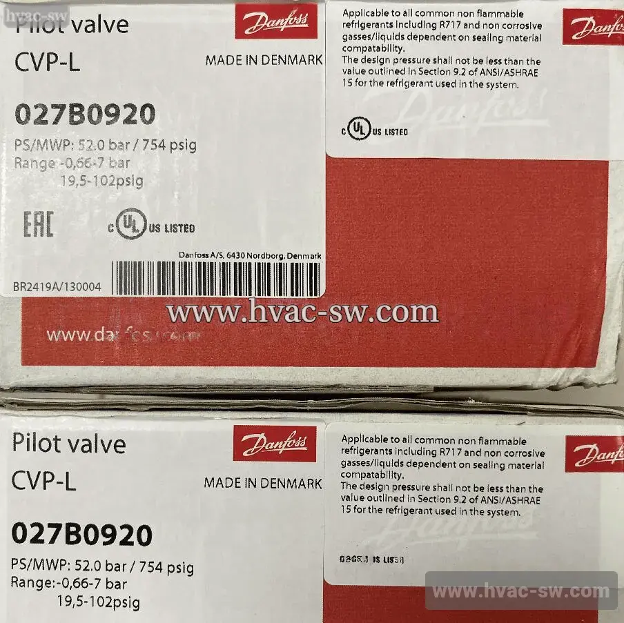 Danfoss CVP-L pilot valve 027B0920 package
