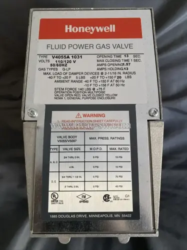 Honeywell V4055A1031 fluid power gas valve actuator