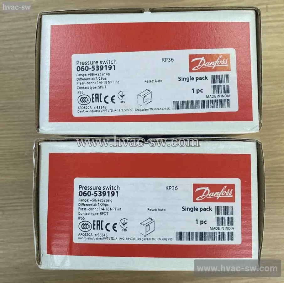 Danfoss KP36 pressure switch 060-539191 box