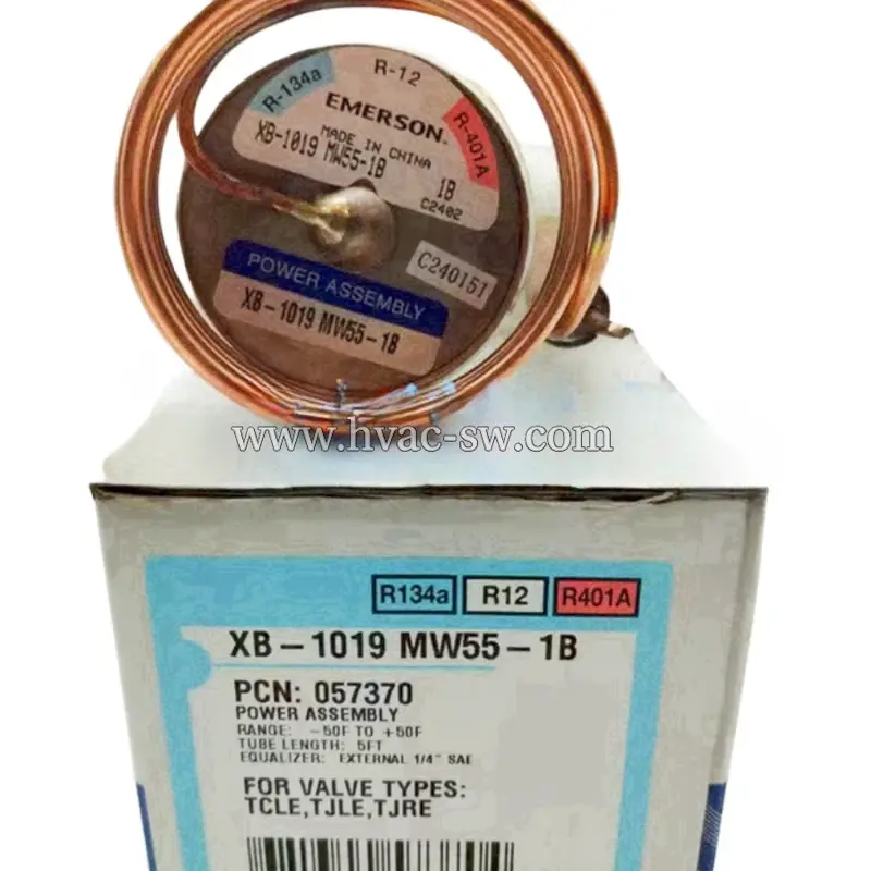 Emerson XB-1019 MW55-1B 057370 Power Assembly, 5FT Capillary, 1/4" SAE External Equalized for TCLE/TJLE/TJRE TXV -picture-main