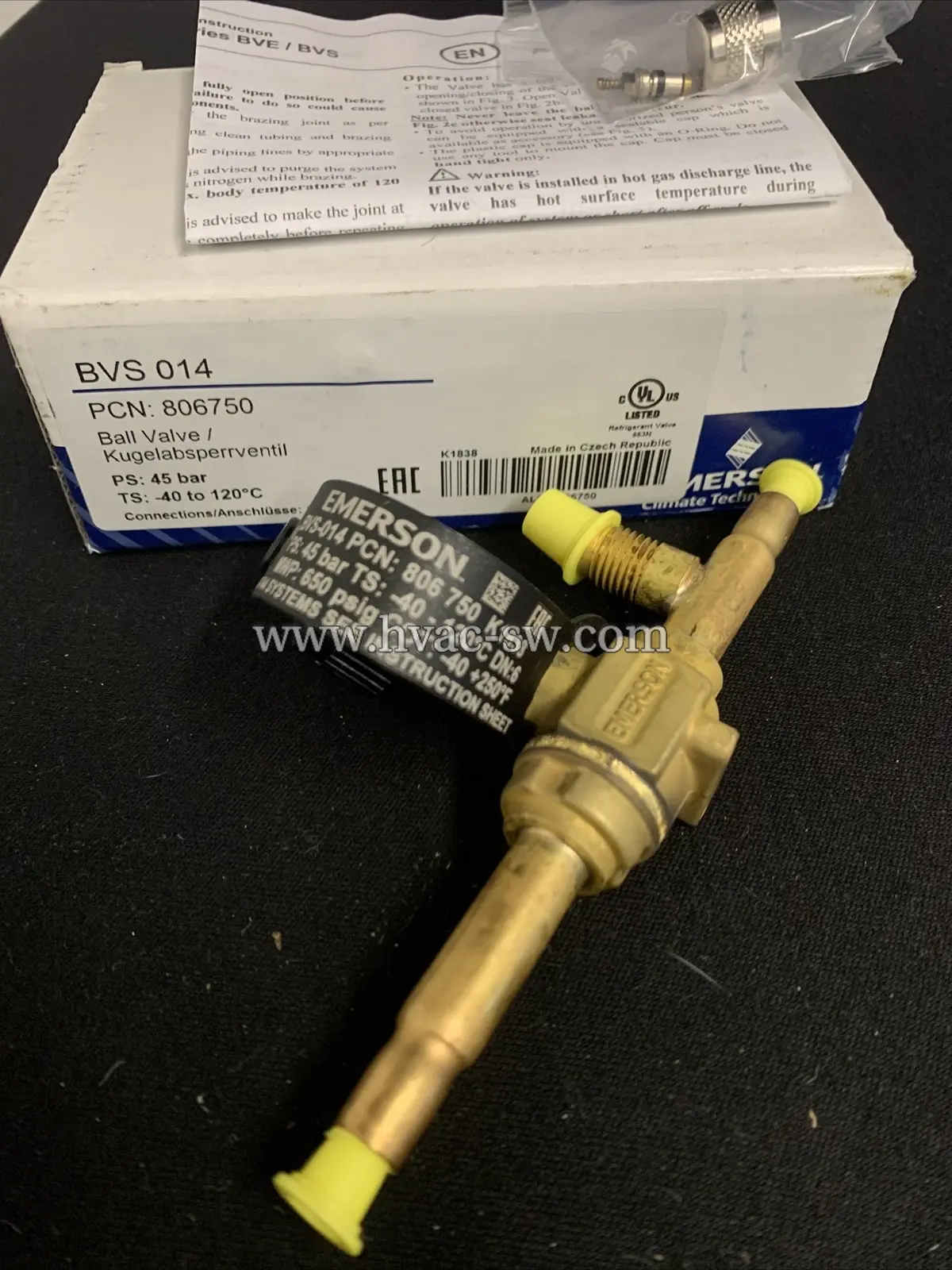 Emerson 806750 Ball Valve BVS 014 with Access Port 1/4" ODF 45 bar -picture-main