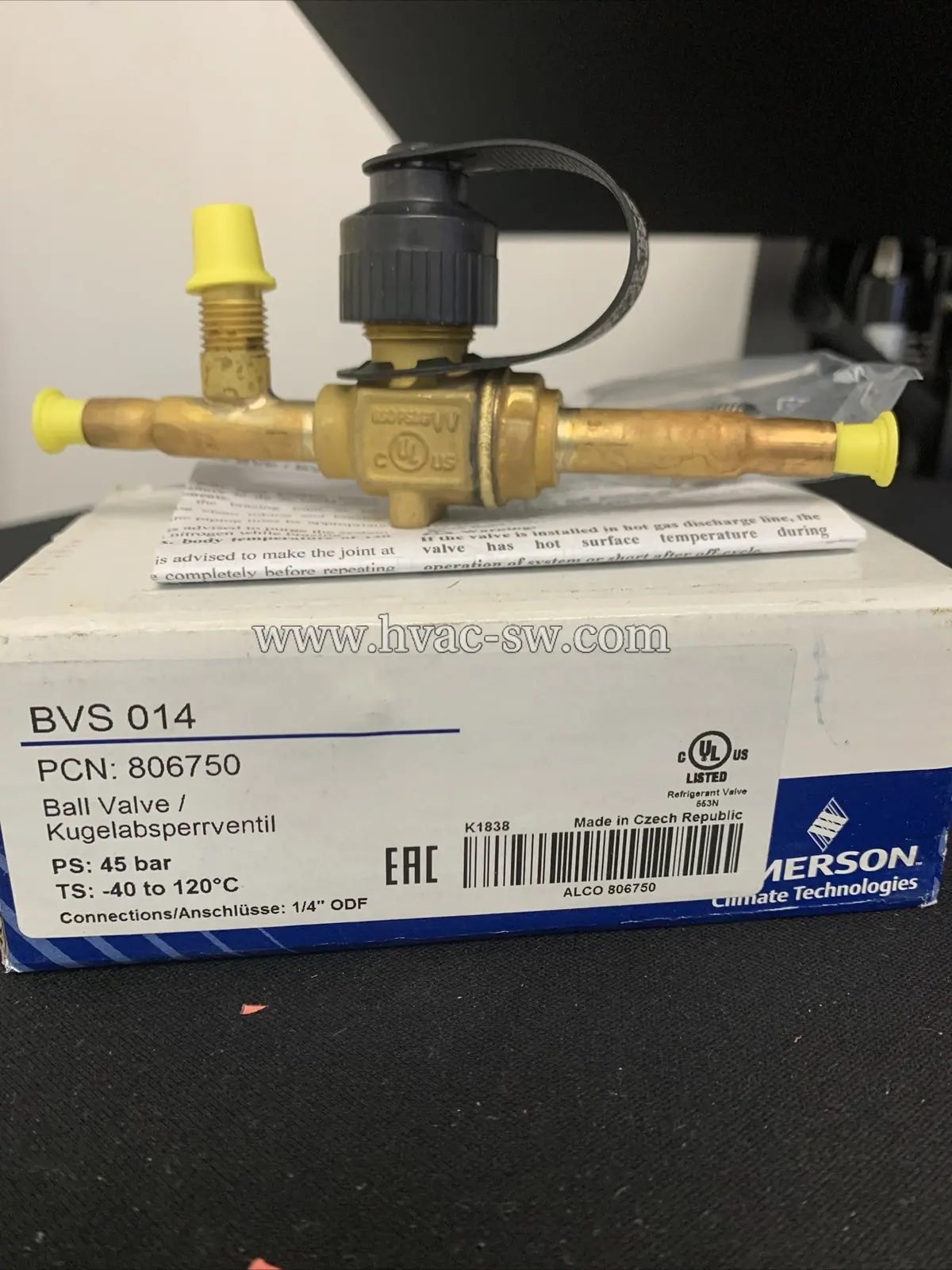Emerson 806750 Ball Valve BVS 014 with Access Port 1/4" ODF 45 bar -picture-2