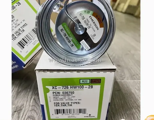 Emerson XC-726 HW100-2B 036750 Power Assembly, 10FT Capillary, 1/4" SAE External Equalized for TER/THR/TIR TXV -picture-main