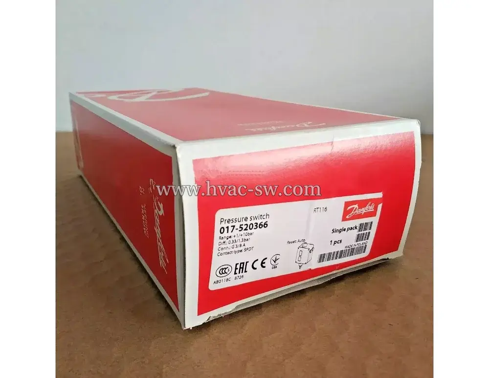 Danfoss 017-520366 RT116 Pressure Switch 1-10 bar G3/8 IP66 -picture-1