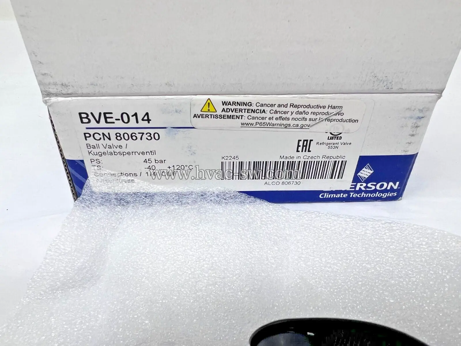 Emerson BVE-014 806730 Ball Valve with 1/4 inch welding connection