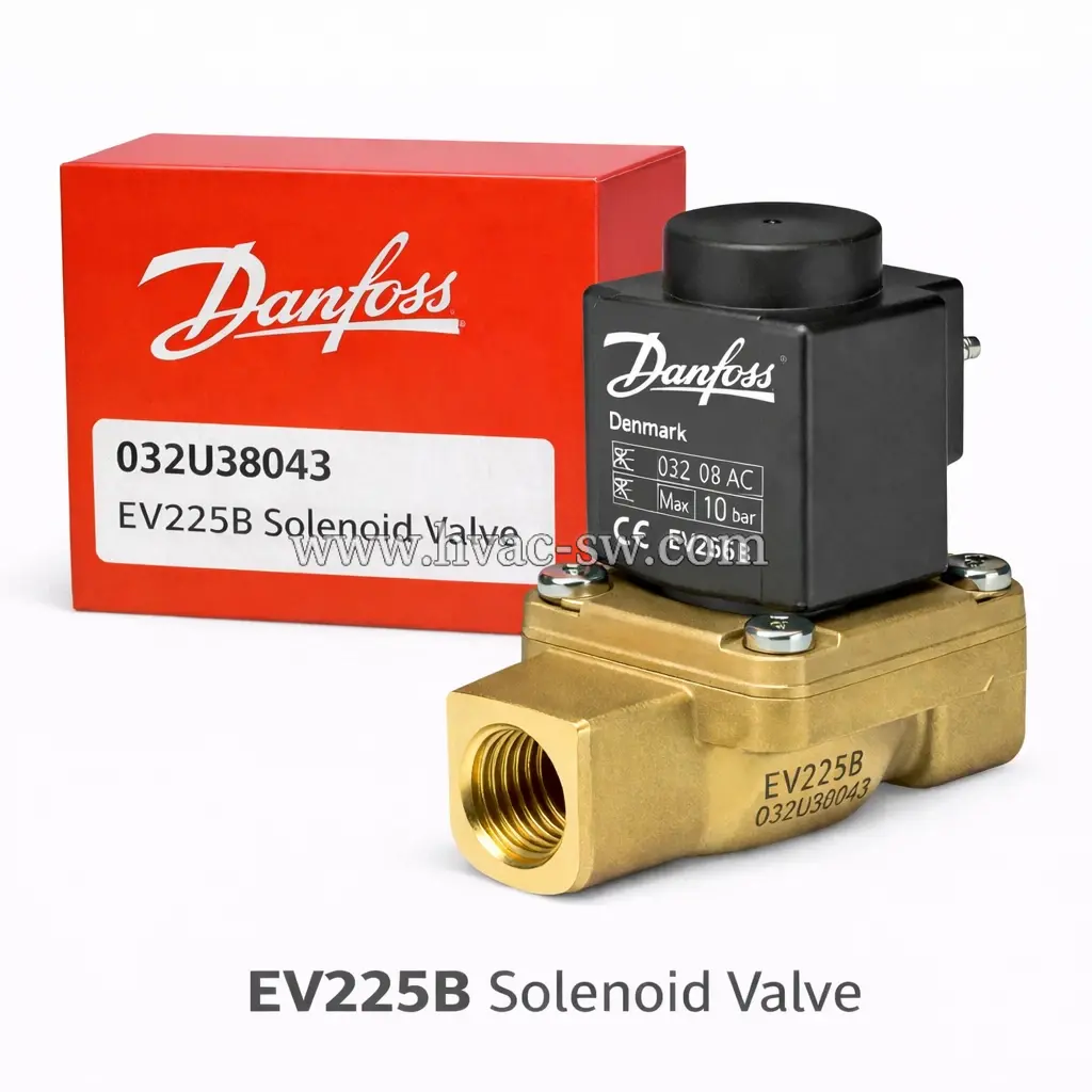 Danfoss EV225B 032U38043 solenoid valve in industrial setting